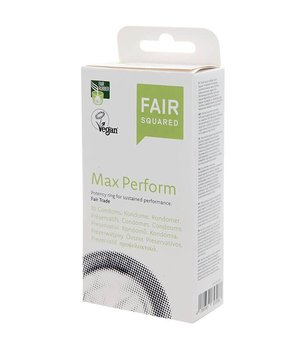Fair Squared, Prezerwatywy MAX PERFORM, przezroczyste z naturalnego lateksu, nawilżane, certyfikowane FAIR RUBBER, 10 szt - Fair Squared