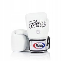 Fairtex Rękawice Bokserskie ze skóry naturalnej BGV1 Białe 10oz