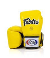 Fairtex Rękawice Bokserskie ze skóry naturalnej BGV1 Breathable Żółte 10oz