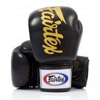 Fairtex Rękawice Bokserskie ze skóry naturalnej BGV19 Czarne 10oz