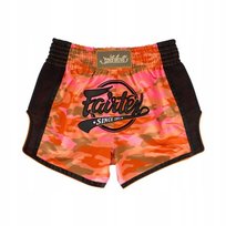 Fairtex Spodenki Muay Thai Camo BS1711 Pomarańczowe/Czarne L