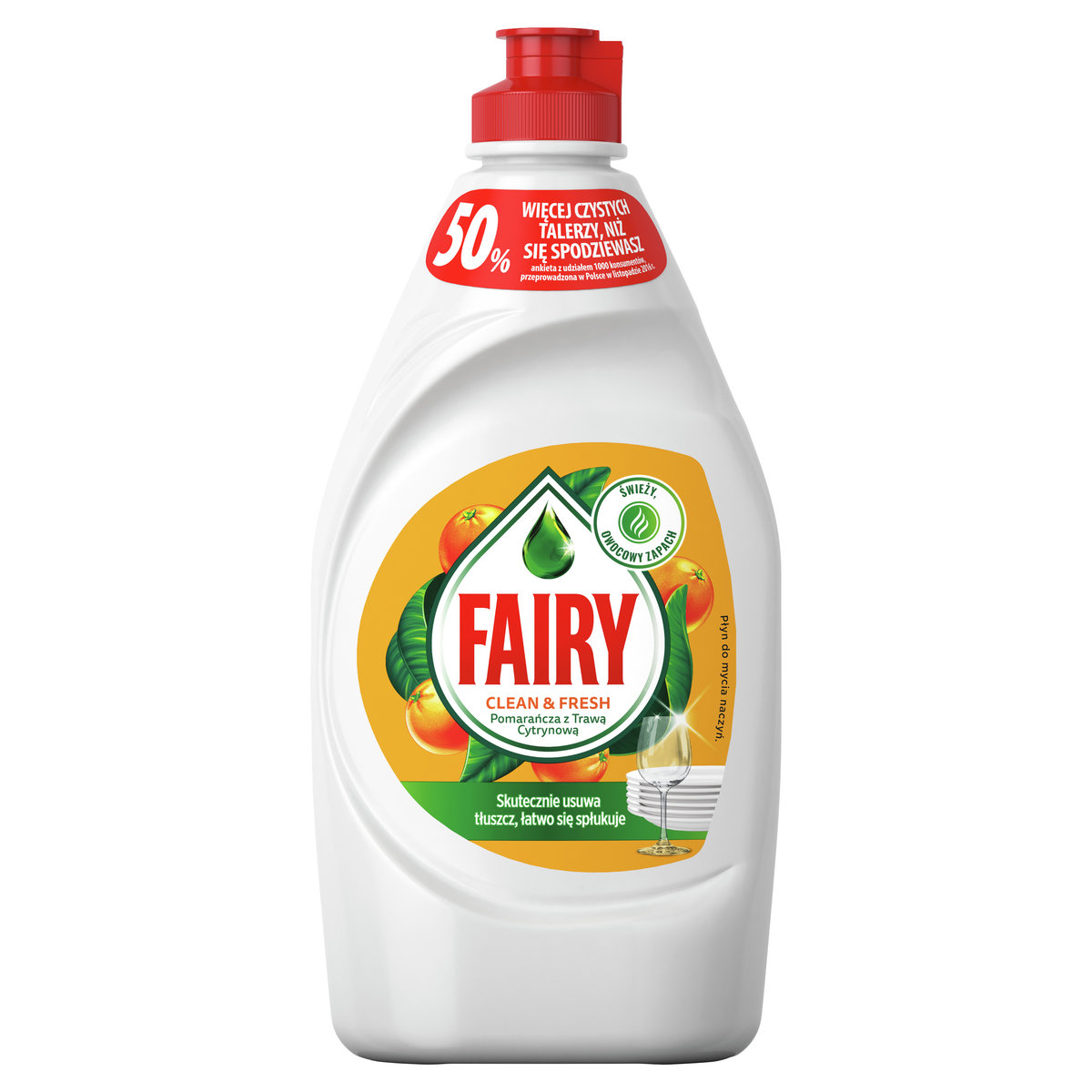 Fairy Clean And Fresh Pomarańcza Z Trawą Cytrynową Płyn Do Mycia Naczyń