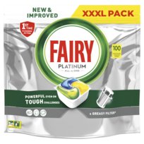 Fairy Platinum Cytryna Kapsułki do zmywarki All In One, 100 tabletek