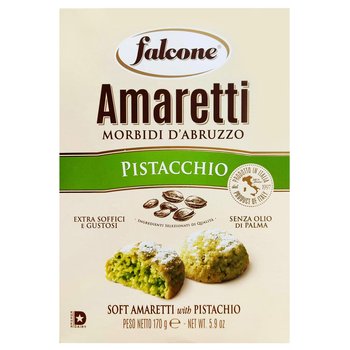 Falcone Amaretti - Włoskie, Miękkie Ciasteczka Z Pistacjami 170G 3 Paczki