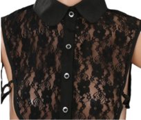 Fałszywa koszula kołnierz z zapięciem Czarna koronka kołnierz półokrągły