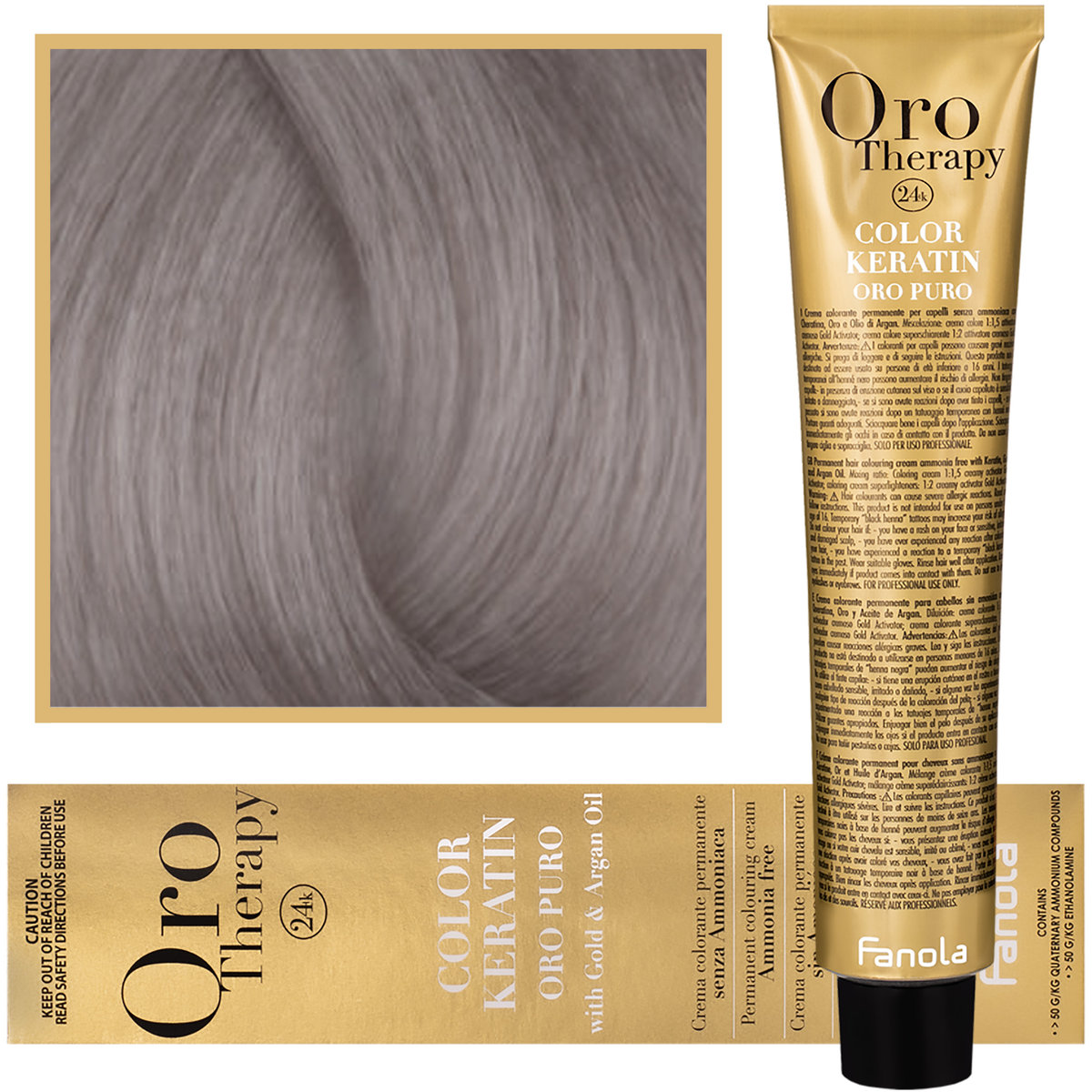 Фото - Фарба для волосся Fanola, Oro Therapy, Color Keratin Oro Puro, 10,1, farba do włosów, 100 ml