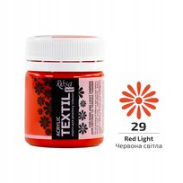 Farba Akrylowa do Tkanin, Czerwona jasna (29), 20ml, ROSA Talent ROSA