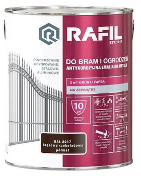 Farba Do Bram I Ogrodzeń Rafil Brąz Czekoladowy Półmat 3L Ral 8017 Rafil - Rafil