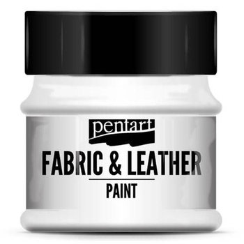 Farba do tkanin i skóry, 50 ml - biała - Pentart