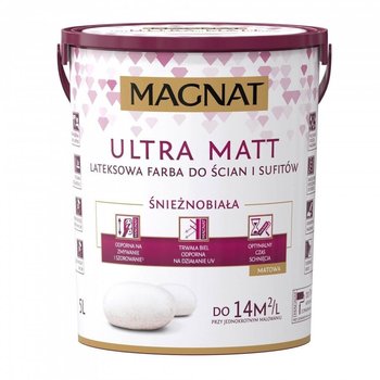 Farba Lateksowa Magnat Ultra Matt Śnieżnobiała 5L - Magnat