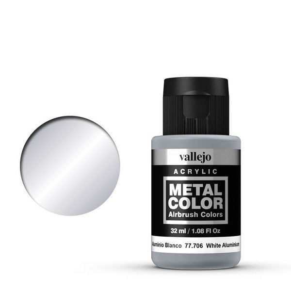Фото - Творчість і рукоділля Farba, Metal Color Vallejo, White Aluminum 77.706, 32 ml
