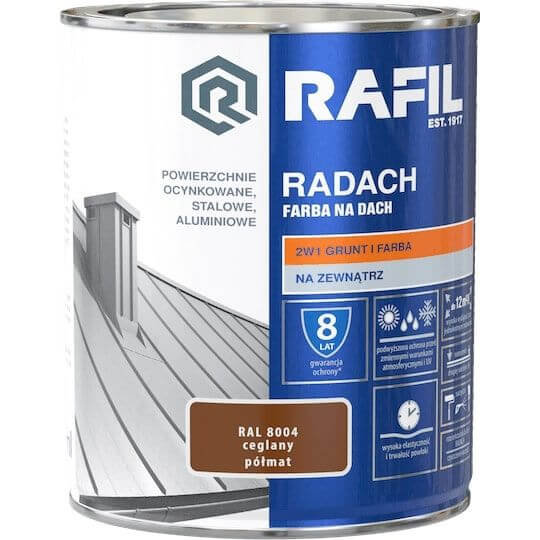 Farba Na Dach Radach 075l Ceglany Ral 8004 Rafil Rafil Sklep Empikcom 0302