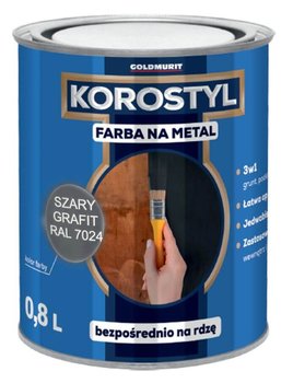 Farba Na Metal 3W1 Korostyl Szary Grafitowy Ral 7024 0,8L Goldmurit - Goldmurit