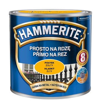 Farba Na Metal Prosto Na Rdzę Żółty Połysk 0.25 L Hammerite - HAMMERITE