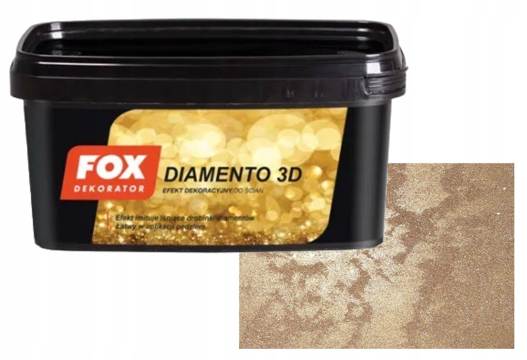Фото - Фарба / емаль Fox Farba Strukturalna Diamento 3D Gold Kolor 0006 1L 