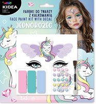 Farbki do twarzy z diamentami i kalkomanią Unicorn  Kidea 