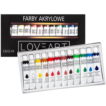 FARBY AKRYLOWE Loveart 12 kolorów 12ml - Loveart