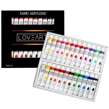 FARBY AKRYLOWE Loveart 24 kolory 12ml - Loveart