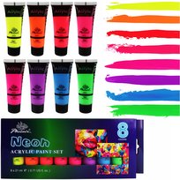 Farby Akrylowe NEONOWE Zestaw Farb Akrylowych Neonowych Farba NEO 8sztx21ml