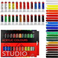 Farby akrylowe Phoenix zestaw 24 x farba 12ml podstawowe i popularne kolory