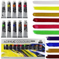 Farby Akrylowe w Dużych Tubkach 10x Farba Akrylowa 22ml Dla Artystów Zestaw
