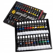 Farby Akrylowe W Tubce Profesjonalne Komplet Zestaw Najważniejsze Kolory Colore 24 X 12 Ml