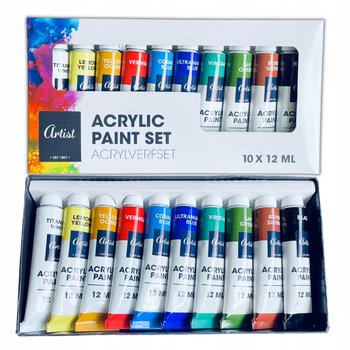 Farby Akrylowe Zestaw Farb Akrylowych 10X12Ml W Tubkach Tubce Artystyczne - Creative Artist