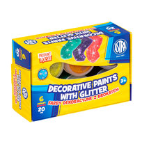 Farby dekoracyjne Astra z brokatem 6 kol x 20 ml