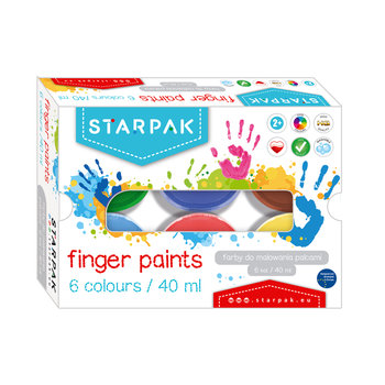 Farby do malowania palcami, 6 kolorów - Starpak