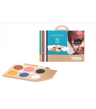 Farby do malowania twarzy TĘCZA, Zestaw do makijażu dla dzieci, 6x2,5 g, COSMEBIO, Namaki - Namaki