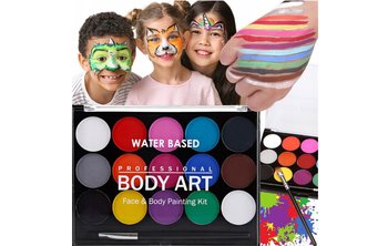 Farby do malowania twarzy zmywalne farbki do ciała zestaw 15 kolorów dzieci