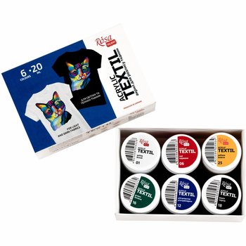 Farby do tkanin 6 kolorów, 20ml Rosa Talent - ROSA