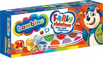 Farby Farbki Plakatowe Szkolne Bambino 24 Intensywne Kolory 10Ml Dla Dzieci Bambino