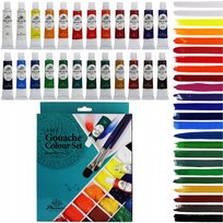 Farby Gouache Phoenix 24 kolory – zestaw gwaszy w tubkach 12 ml dla artystów i hobbystów