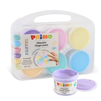 Farby pastelowe  do malowania palcami 6x100g - Primo
