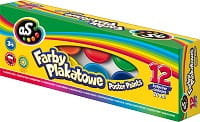 Farby plakatowe AS 12 kolorów - 20 ml Astra