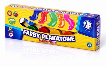 Farby plakatowe Astra 12 kolorów  - Astra