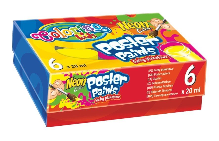 Фото - Малювання Patio Farby plakatowe, Colorino Kids Neon, 6 kolorów 
