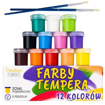 Farby plakatowe tempery zestaw 12 kolorów 20ml - Creative Deco