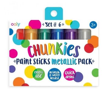 Farby w kredce, Chunkies Paint Sticks Metallic, 6 sztuk - Kolorowe Baloniki