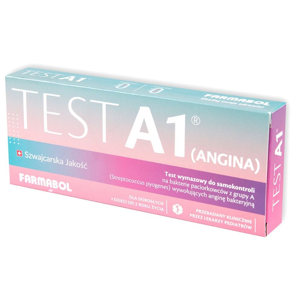 Test Angina Farmabol Test A1 (angina) test do samokontroli na bakterie paciorkowców ...