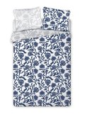 FARO, Elegant, Pościel bawełniana 220x200+2x70x80, Kwiaty niebieskie - Faro