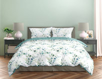 FARO Pościel satyna bawełniana premium 160x200+2x70x80 cm Milagro Verde Eukaliptus