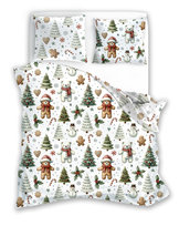 FARO, Pościel świąteczna bawełniana, 140x200+70x90 cm, Scandic 056 Świąteczne pierniki
