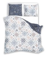 FARO Pościel świąteczna bawełniana 160x200+2x70x80 cm  Scandic 077 Śnieżny Szept