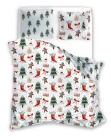 FARO Pościel świąteczna bawełniana 160x200+2x70x80 cm  Scandic 078 Zimowy Czas