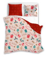 FARO Pościel świąteczna bawełniana 160x200+2x70x80 cm  Scandic 082 Ho Ho Ho