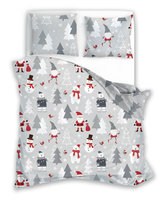 FARO Pościel świąteczna bawełniana 220x200+2x70x80 cm  Scandic 079 Śnieżny Las