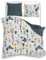 Faro Pościel Z Satyny Bawełnianej 160X200 Biała W Kwiaty 3-Częściowa