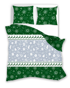 Faro, Pościel zimowa Scandic,  100% bawełny, świąteczne prezenty, 220x200+2x70x80 cm - Faro